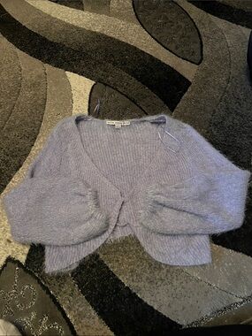 HYFVE Lavender Cropped Fuzzy Cardigan
